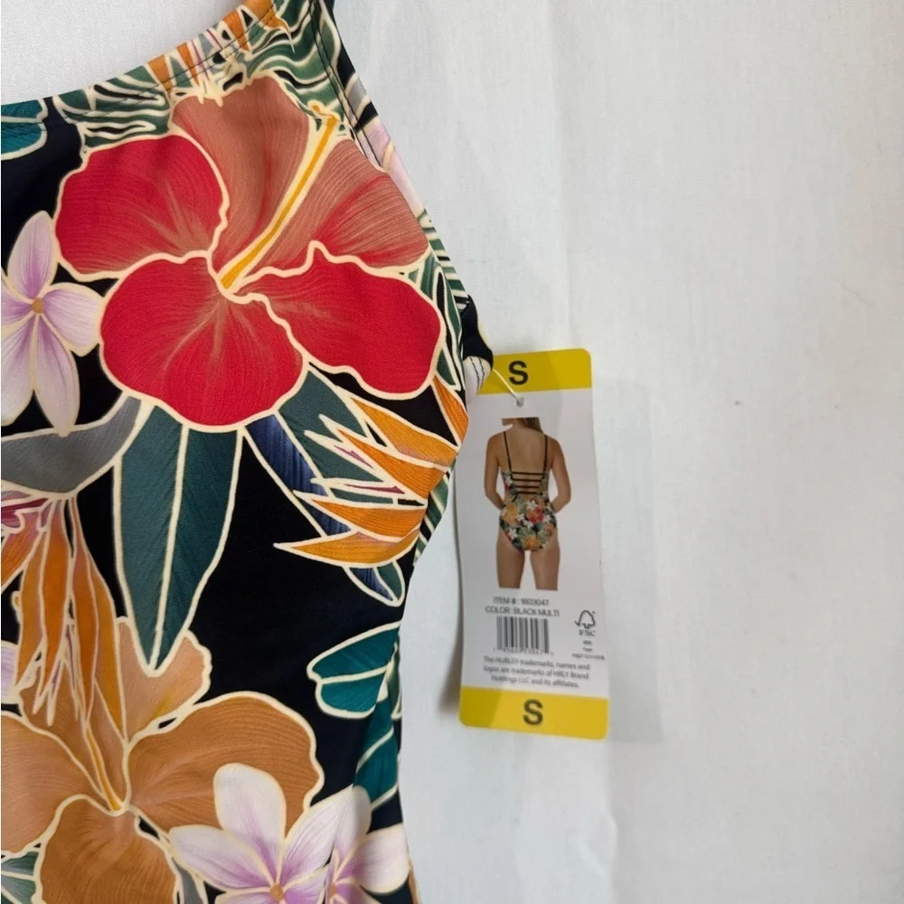 Hurley Floral One Piece Swimsuit Size S